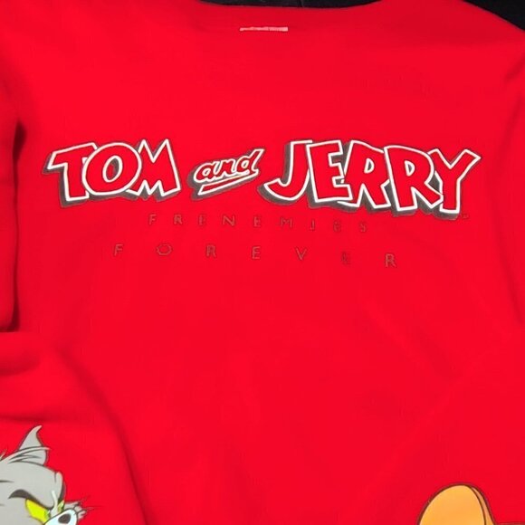 Disney Tom & Jerry Crewneck Pullover Long Sleeve Red - Picture 4 of 10